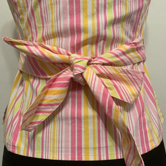 LILLY PULITZER Multicolor Striped Wrap Tie Back Sleeveless Top - Picture 6 of 8